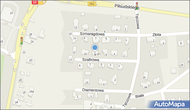 Ruszowice, Szafirowa, 8, mapa Ruszowice