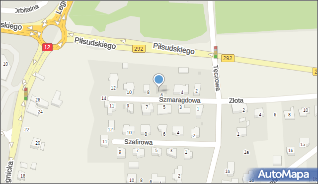 Ruszowice, Szmaragdowa, 6a, mapa Ruszowice
