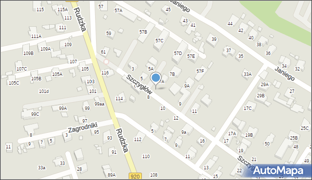 Rybnik, Szczygłów, 7, mapa Rybnika