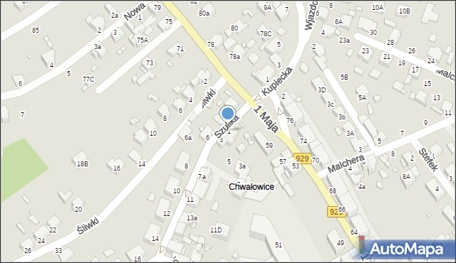 Rybnik, Szulika Józefa, 1, mapa Rybnika