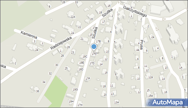 Rybnik, Szulika Józefa, 17C, mapa Rybnika