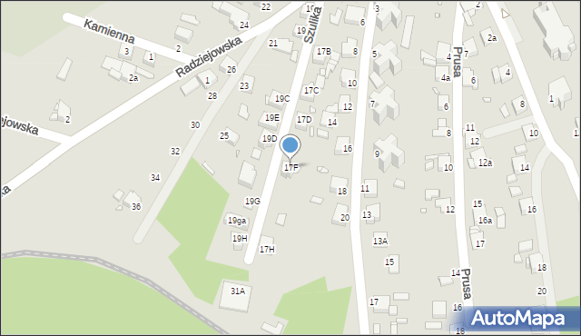 Rybnik, Szulika Józefa, 17F, mapa Rybnika