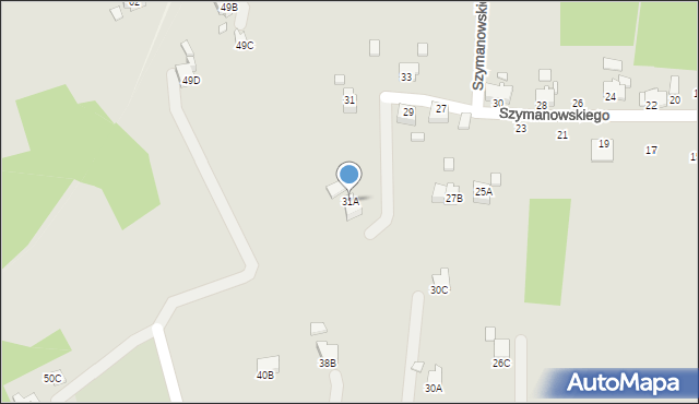 Rybnik, Szymanowskiego Karola, 31A, mapa Rybnika