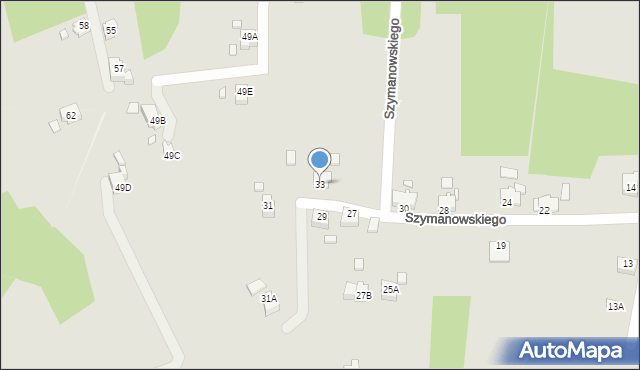 Rybnik, Szymanowskiego Karola, 33, mapa Rybnika