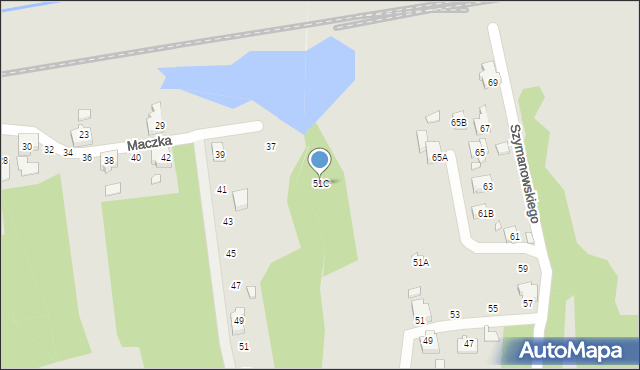 Rybnik, Szymanowskiego Karola, 51C, mapa Rybnika