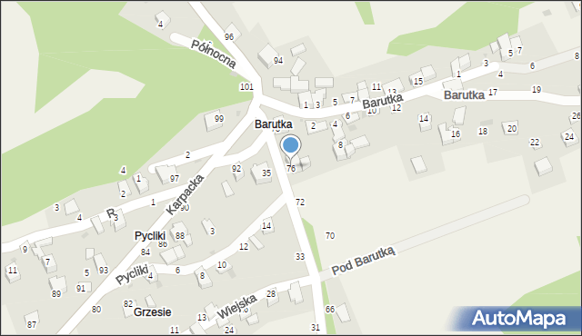 Rychwałdek, Szkolna, 76, mapa Rychwałdek