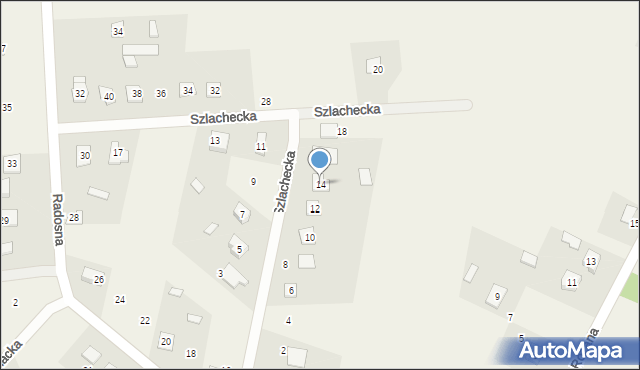 Rykoszyn, Szlachecka, 14, mapa Rykoszyn