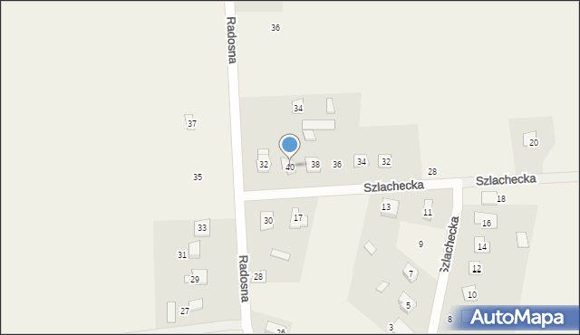 Rykoszyn, Szlachecka, 40, mapa Rykoszyn