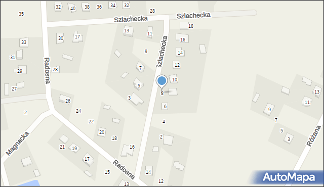 Rykoszyn, Szlachecka, 8, mapa Rykoszyn