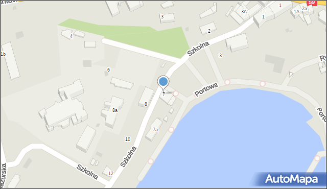 Ryn, Szkolna, 7, mapa Ryn