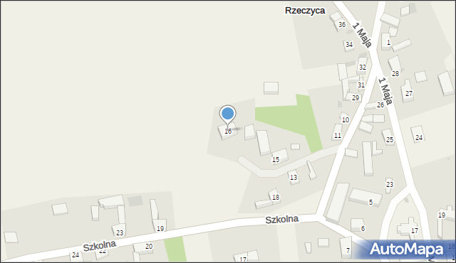 Rzeczyca, Szkolna, 16, mapa Rzeczyca