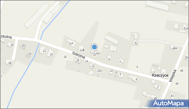 Rzeczyce, Szkolna, 11, mapa Rzeczyce
