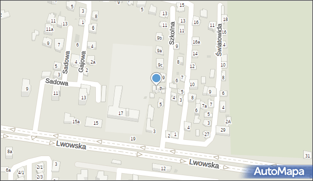 Rzeszów, Szkolna, 7a, mapa Rzeszów