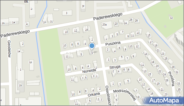 Rzeszów, Szymanowskiego Karola, 1, mapa Rzeszów