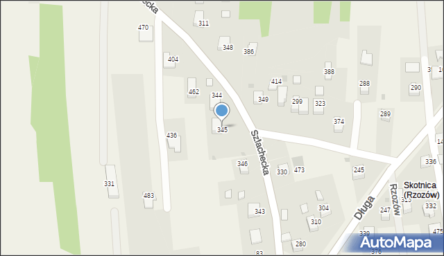 Rzozów, Szlachecka, 17, mapa Rzozów