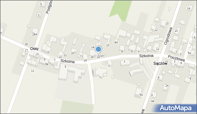 Sączów, Szkolna, 12, mapa Sączów