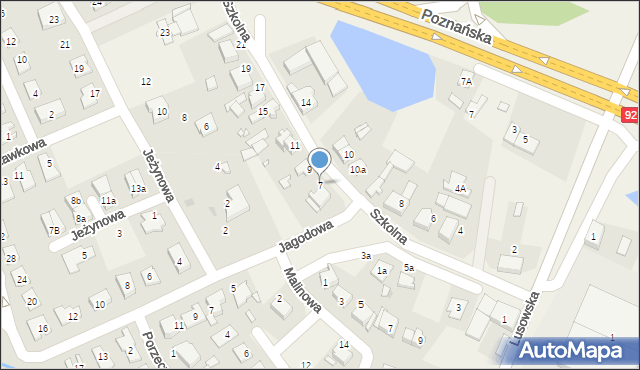 Sady, Szkolna, 7, mapa Sady