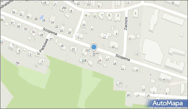 Sanok, Szopena, 21, mapa Sanok