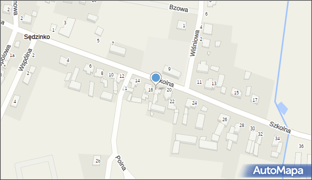 Sędzinko, Szkolna, 18, mapa Sędzinko