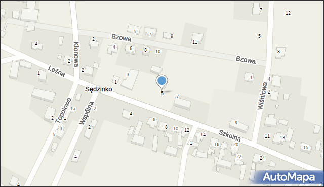 Sędzinko, Szkolna, 5, mapa Sędzinko