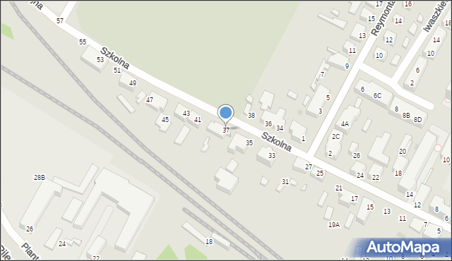 Siedlce, Szkolna, 37, mapa Siedlce