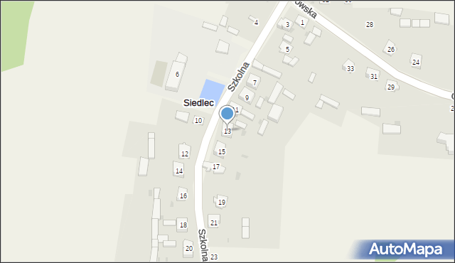 Siedlec, Szkolna, 13, mapa Siedlec