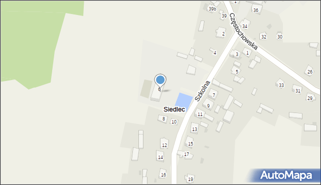 Siedlec, Szkolna, 8, mapa Siedlec