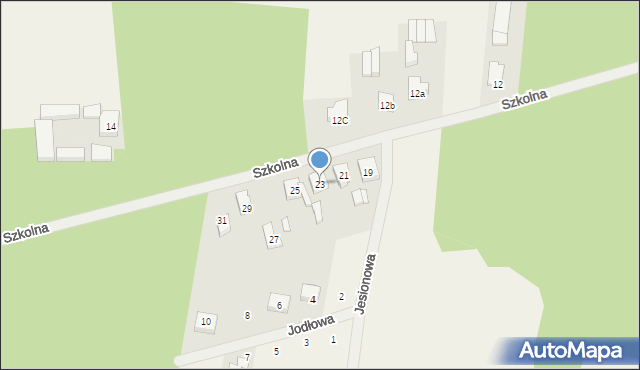 Siedlec, Szkolna, 23, mapa Siedlec