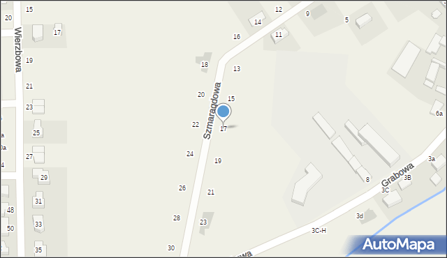 Siekierki Wielkie, Szmaragdowa, 17, mapa Siekierki Wielkie