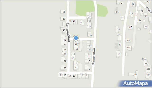 Siemianowice Śląskie, Szmaragdowa, 20, mapa Siemianowice Śląskie