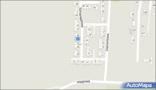 Siemianowice Śląskie, Szmaragdowa, 31, mapa Siemianowice Śląskie