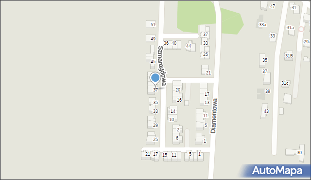 Siemianowice Śląskie, Szmaragdowa, 37, mapa Siemianowice Śląskie