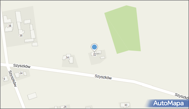 Sieraków Śląski, Szyszków, 32, mapa Sieraków Śląski