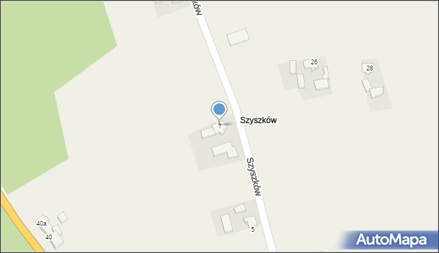 Sieraków Śląski, Szyszków, 7, mapa Sieraków Śląski