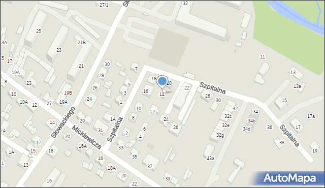 Sierpc, Szpitalna, 14, mapa Sierpc