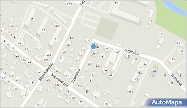 Sierpc, Szpitalna, 16, mapa Sierpc