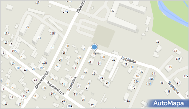 Sierpc, Szpitalna, 18, mapa Sierpc