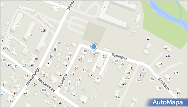 Sierpc, Szpitalna, 20, mapa Sierpc