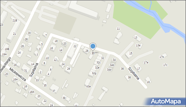 Sierpc, Szpitalna, 30, mapa Sierpc