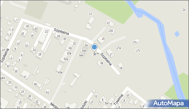 Sierpc, Szpitalna, 36, mapa Sierpc