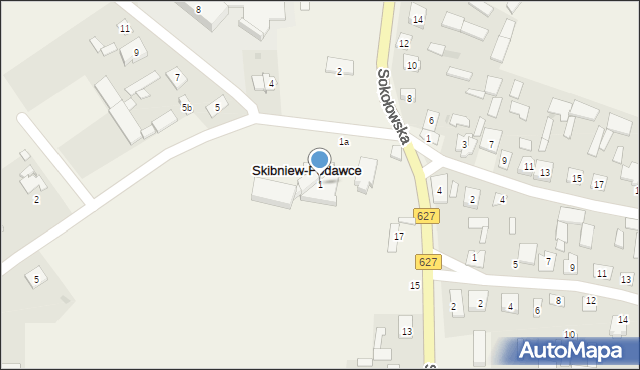 Skibniew-Podawce, Szkolna, 1, mapa Skibniew-Podawce