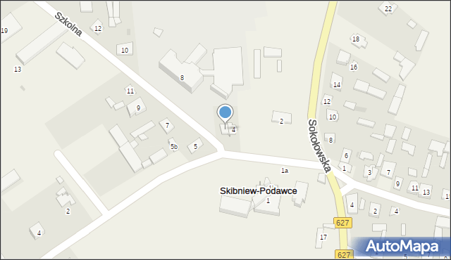 Skibniew-Podawce, Szkolna, 6, mapa Skibniew-Podawce