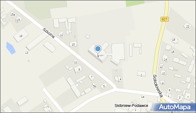 Skibniew-Podawce, Szkolna, 8, mapa Skibniew-Podawce