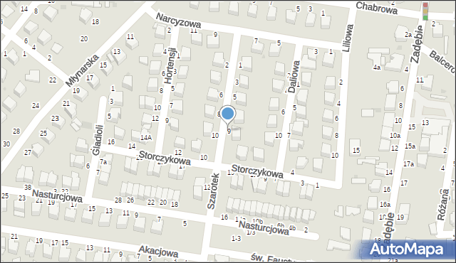 Skierniewice, Szarotek, 9, mapa Skierniewic