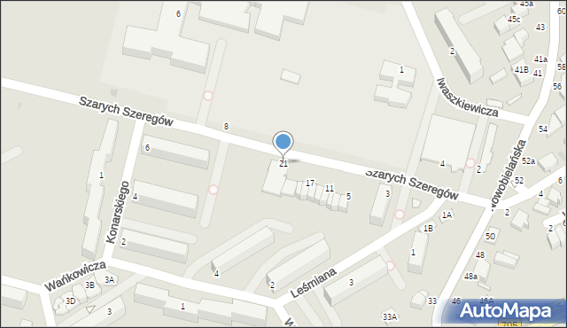 Skierniewice, Szarych Szeregów, 21, mapa Skierniewic