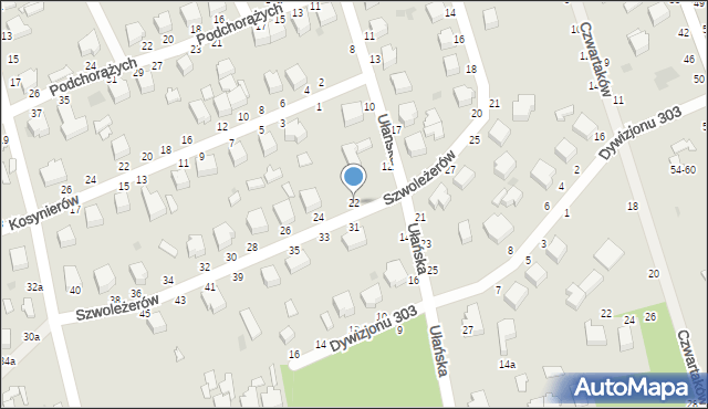 Skierniewice, Szwoleżerów, 22, mapa Skierniewic