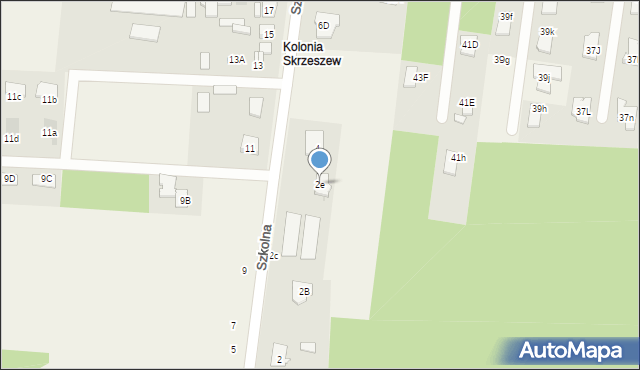 Skrzeszew, Szkolna, 2e, mapa Skrzeszew