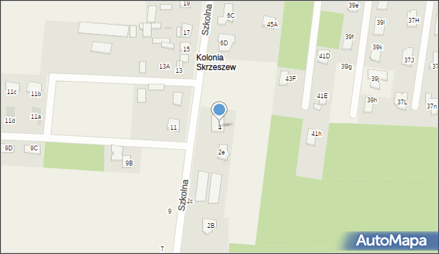 Skrzeszew, Szkolna, 4, mapa Skrzeszew