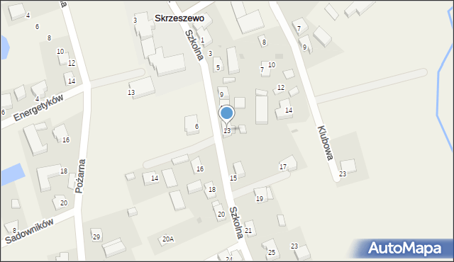 Skrzeszewo, Szkolna, 13, mapa Skrzeszewo