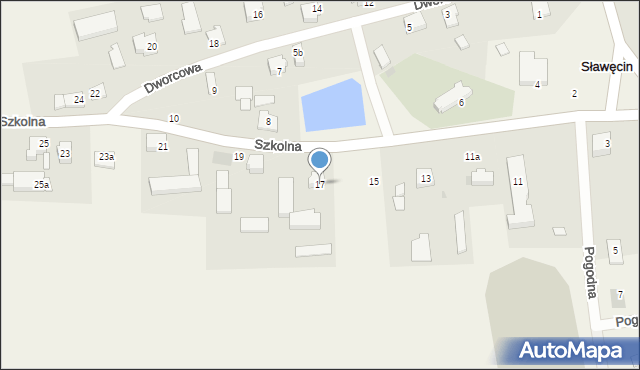 Sławęcin, Szkolna, 17, mapa Sławęcin